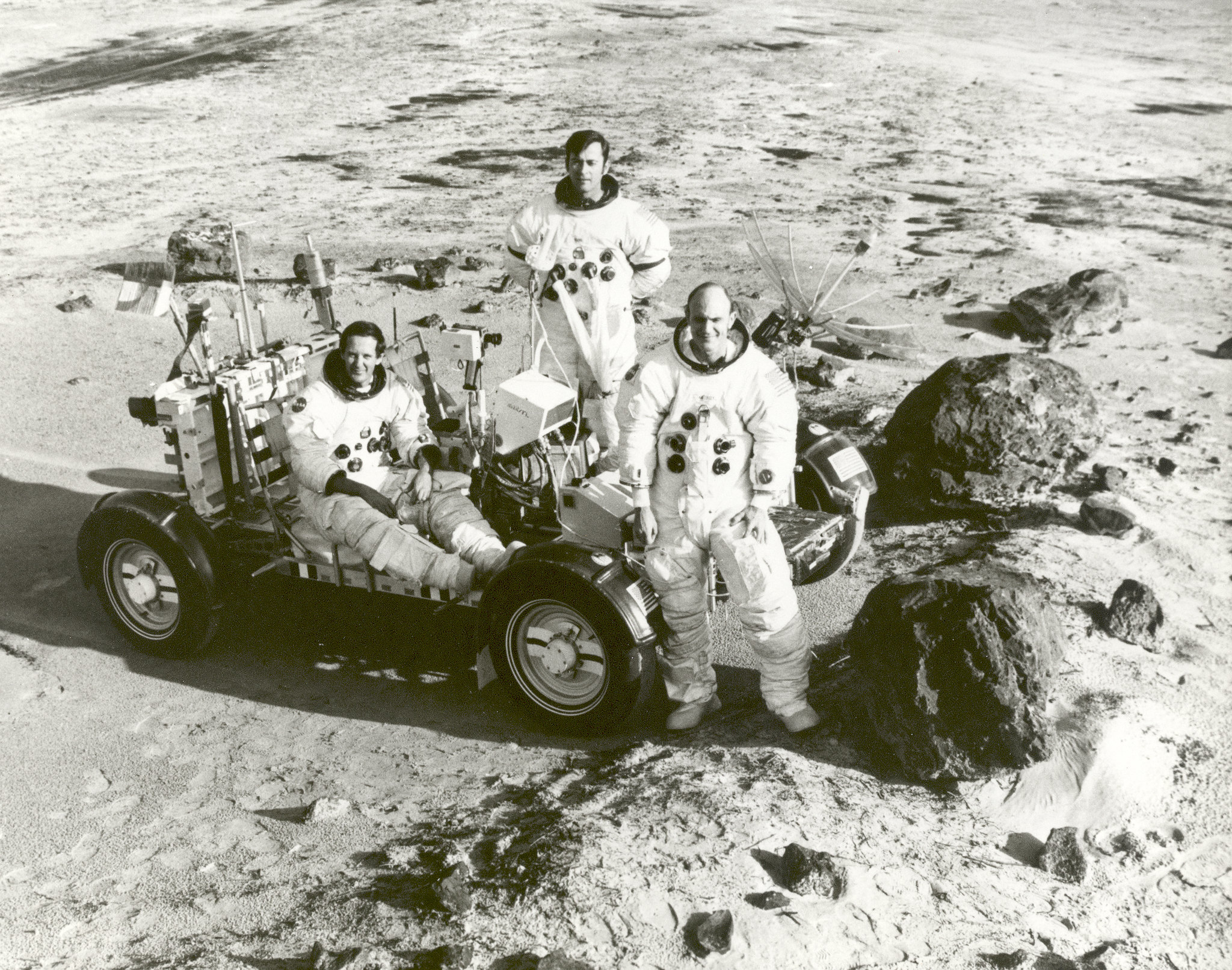 Photo of Apollo 16 astronauts during a training session